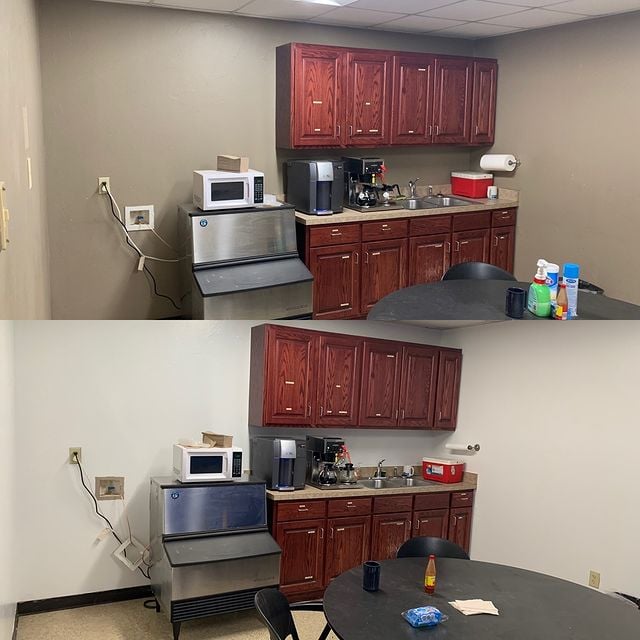 Before and after kitchen wall