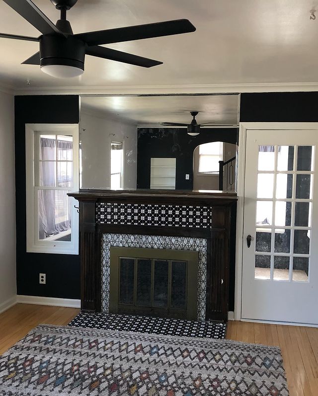 Painted fireplace fixture