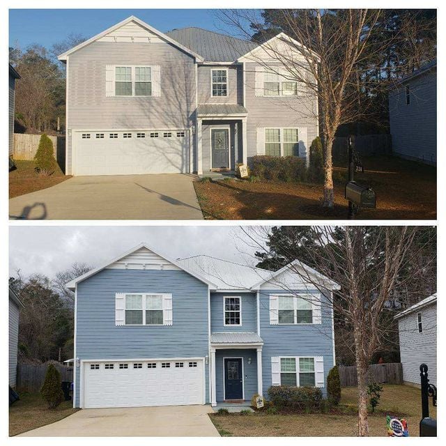 Painted home exterior before and after