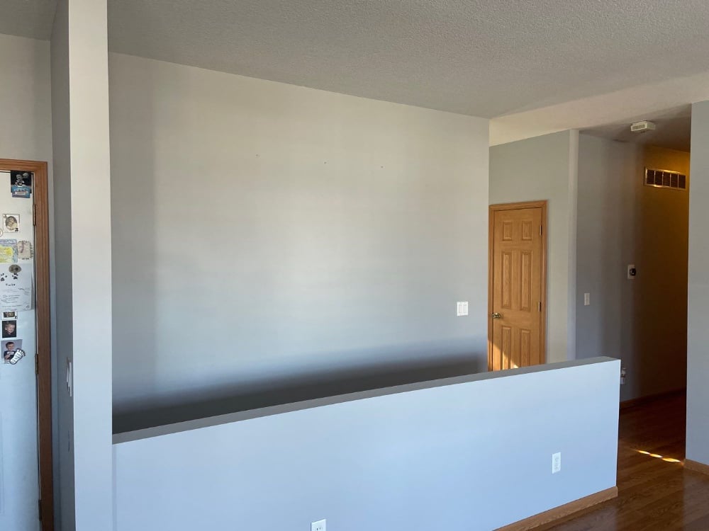 Sherwin-Williams Lazy Gray on the walls