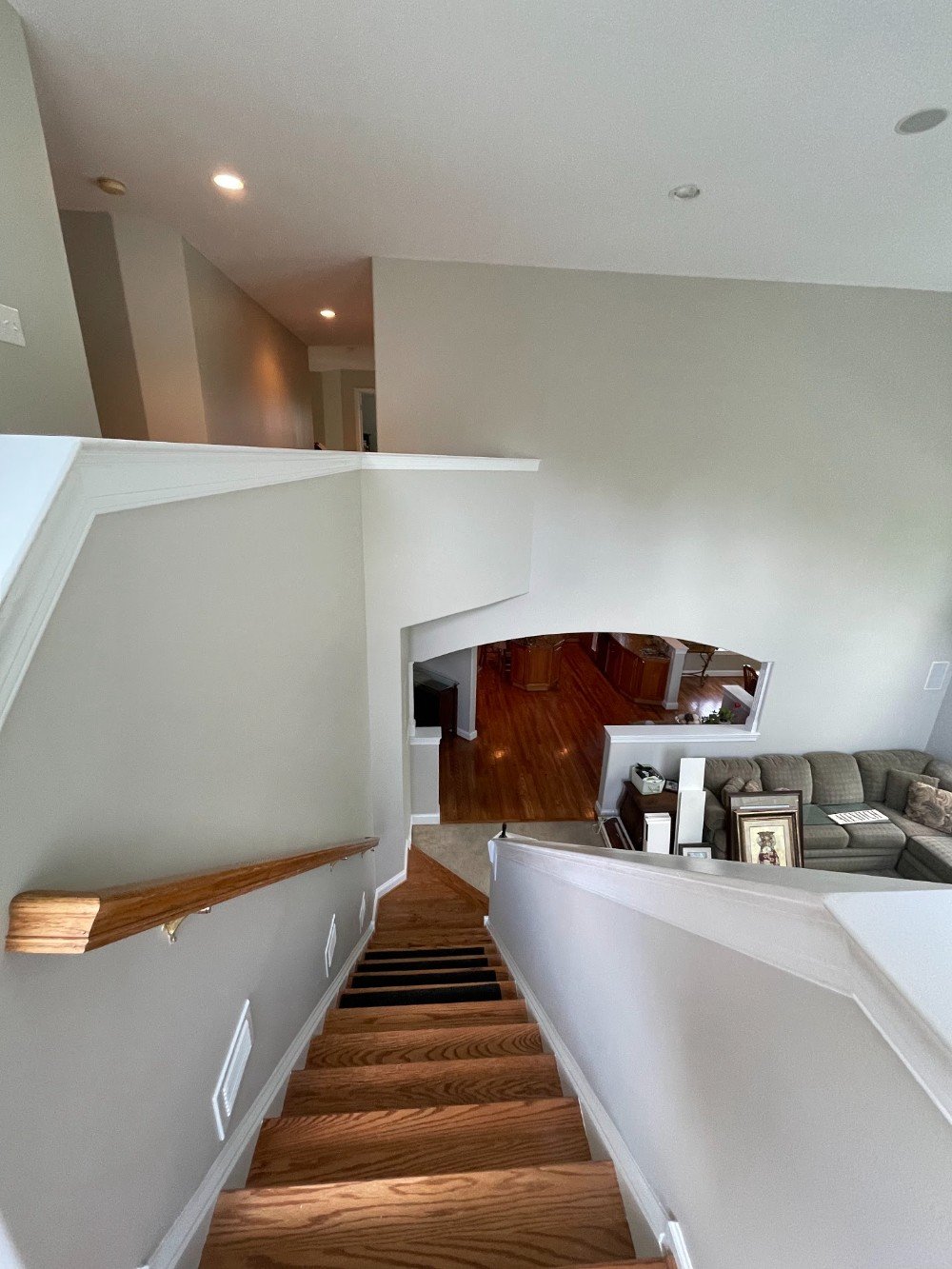 Staircase, High Ceilings, Neutral Paint, Sherwin-Williams, Delaware Painting, Residential Painting, Interior Painting, Color Consultation, Color Consultant, Remodeling, Expert Painting, Light Tones, Newark