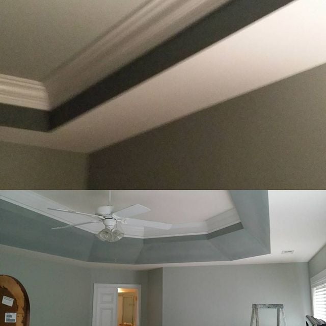 Before and After ceiling repainting