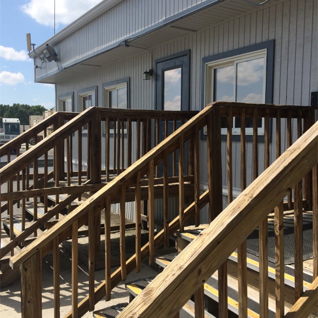 Unpainted Wooden stair