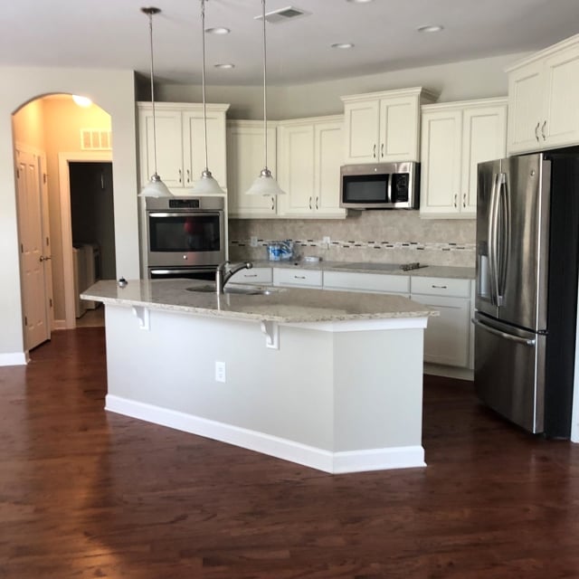 White cabinets  We services Raleigh, Durham, Chapel Hill, Wake Forest, Brier Creek, Hillsbourough, Pittsboro, Rolesville with Sherwin Williams, Ben Moore paints for Interior, Exterior, cabinets, Deck Popcorn ceiling removal, commerical