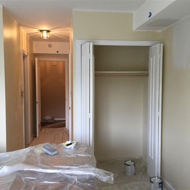 White door and white ceiling work in progress