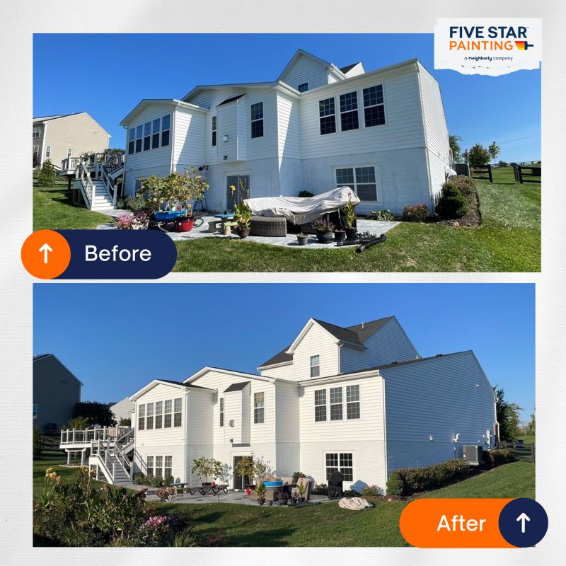 White home exterior repaint