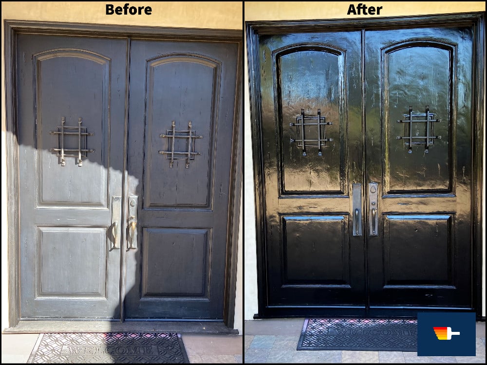 Front Door Wood Stain - Woodland Hills