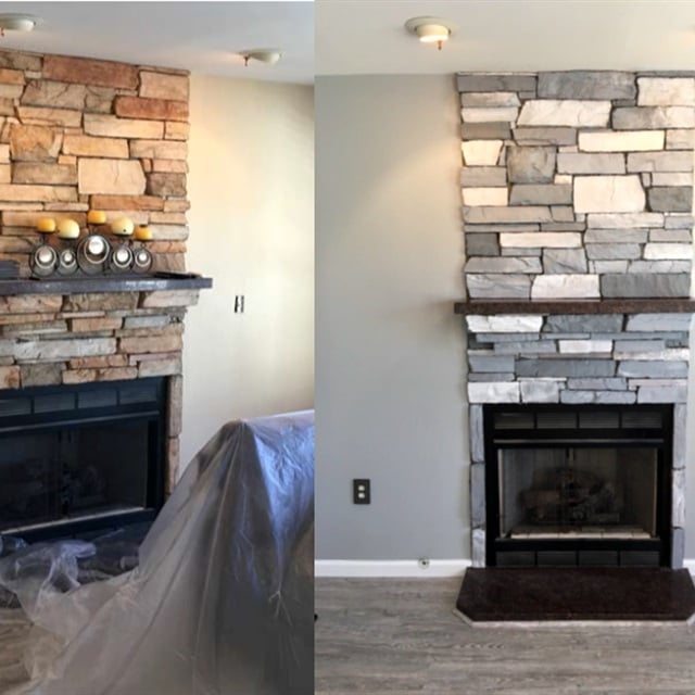 before-after fireplace update