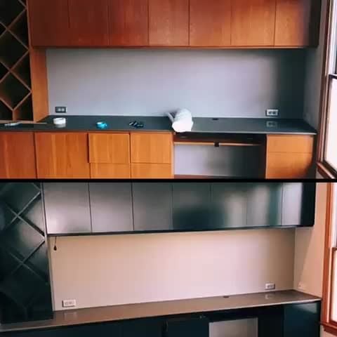 before and after black cabinets