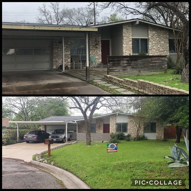 before and after brick and white house