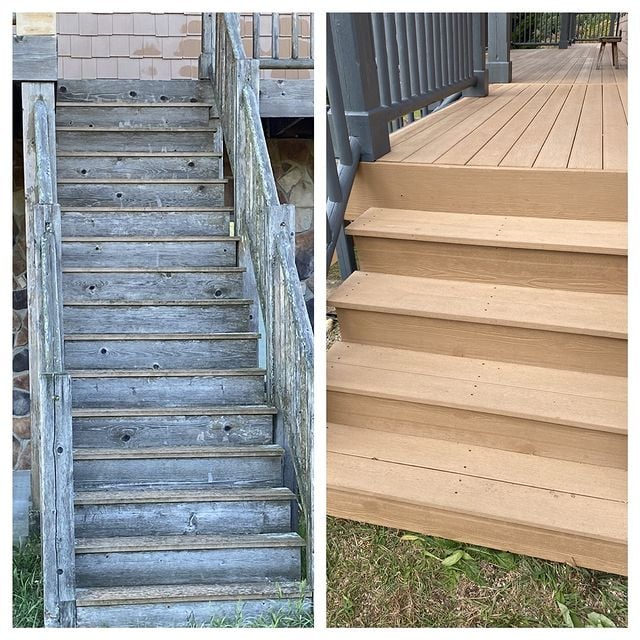 before and after brown deck