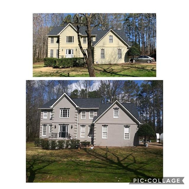 before and after gray exterior home