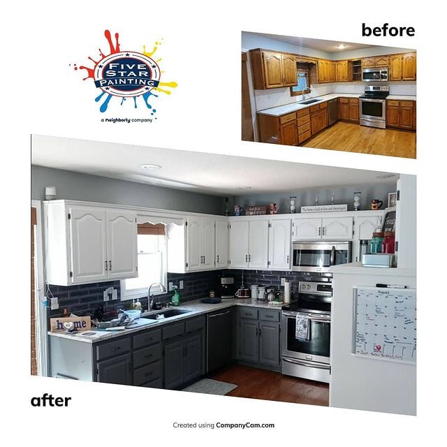 before and after white kitchen