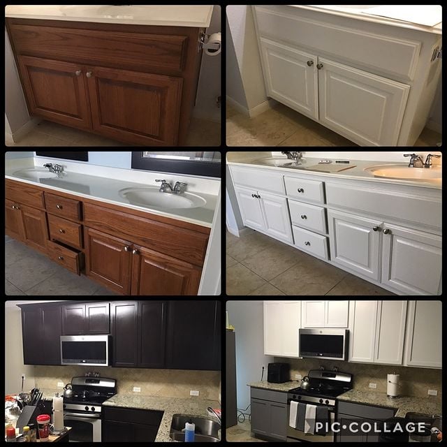 before and after white kitchen cabinets