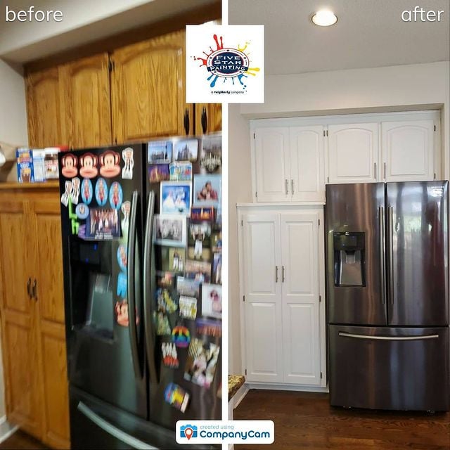 before and after white kitchen cabinets