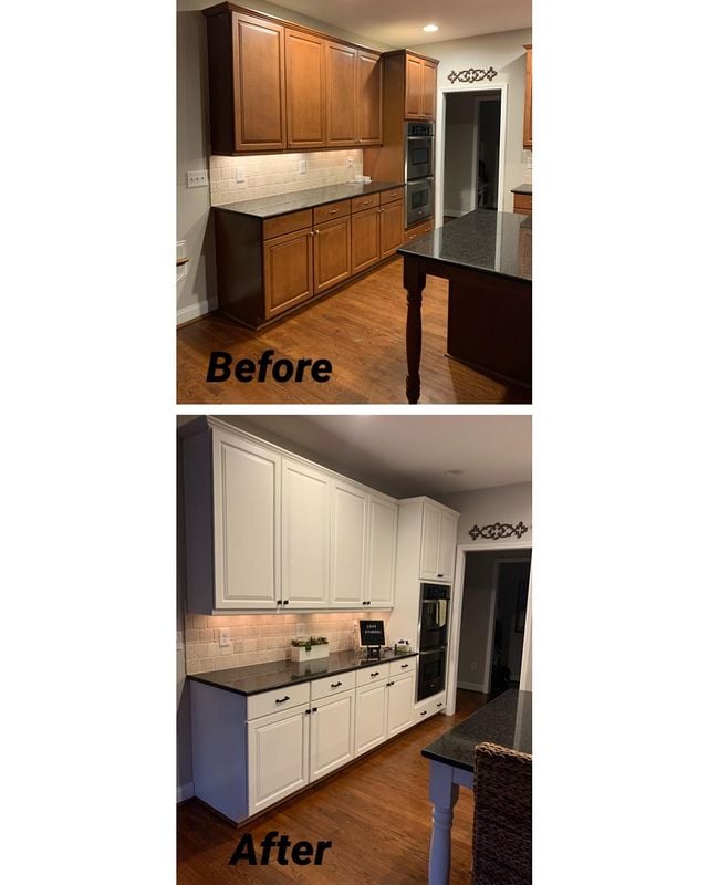 before and after white kitchen cabinets