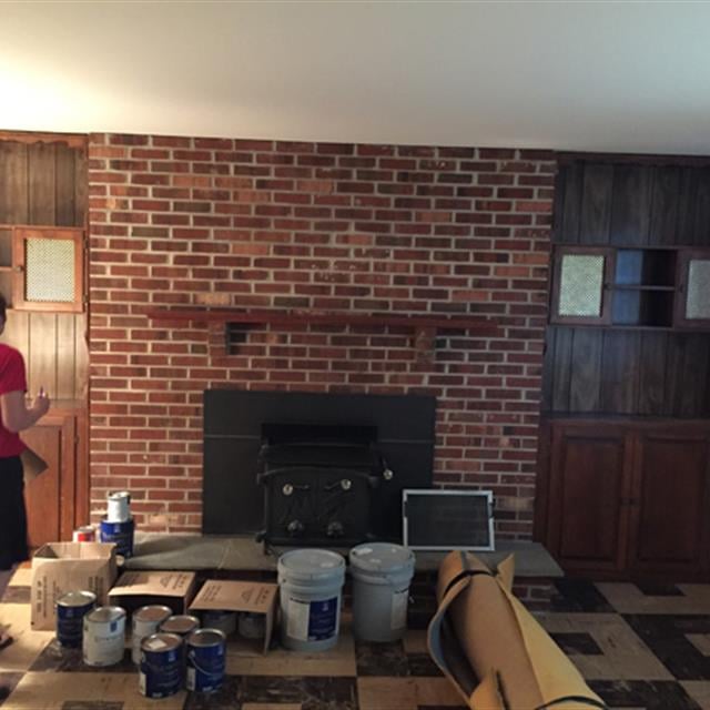 brick wall after painting