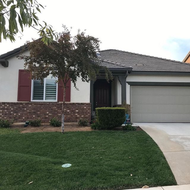 brick white and red home