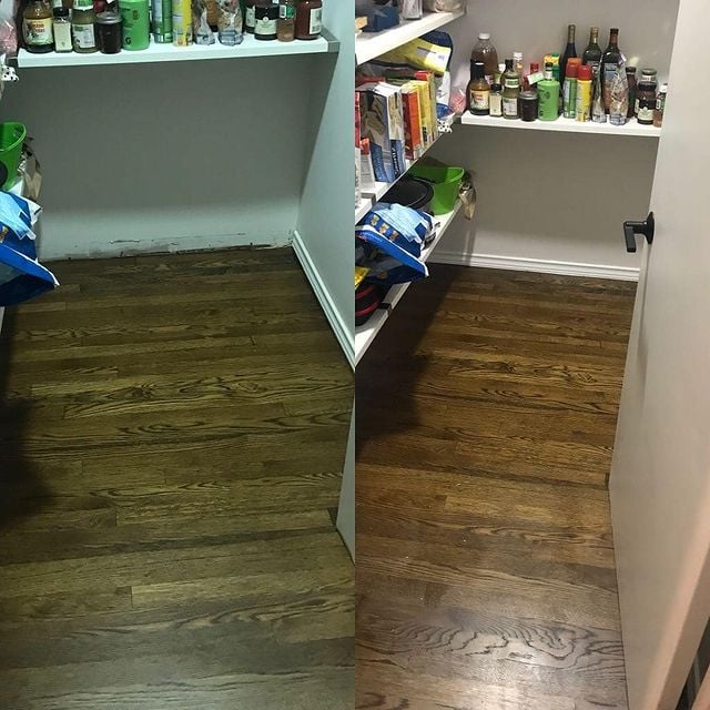 brown floor in storeroom