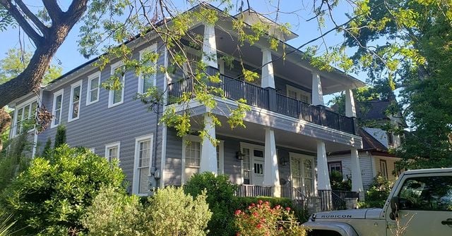 bug grey house with white accents