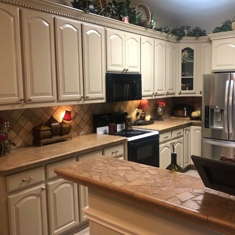 cream kitchen cabinets