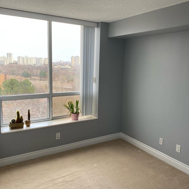 grey bedroom with white accents