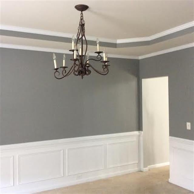 grey dining room walls