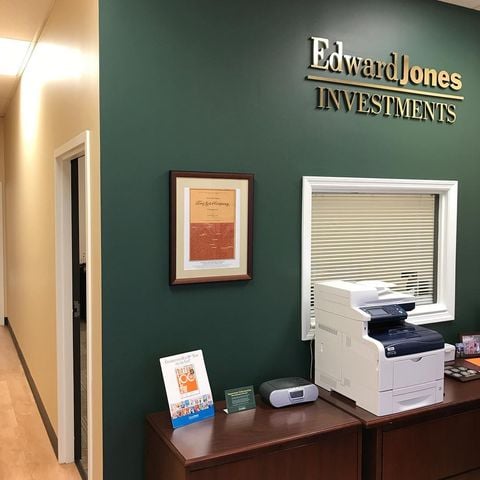 interior green paint Edward Jones office