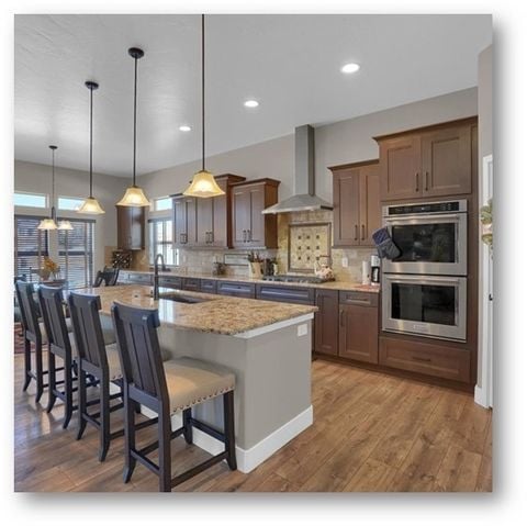 kitchen with wood cabinets