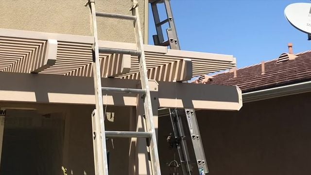 ladder leading to roof