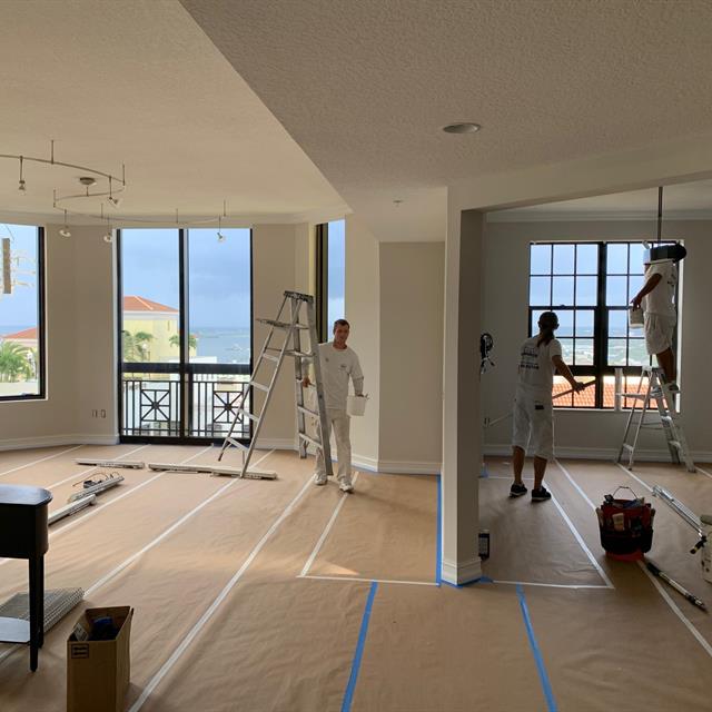 living room being repainted