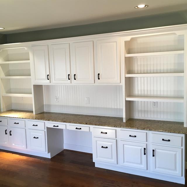 office cabinets and counters after