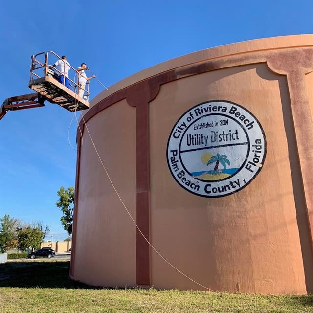 orange water tower