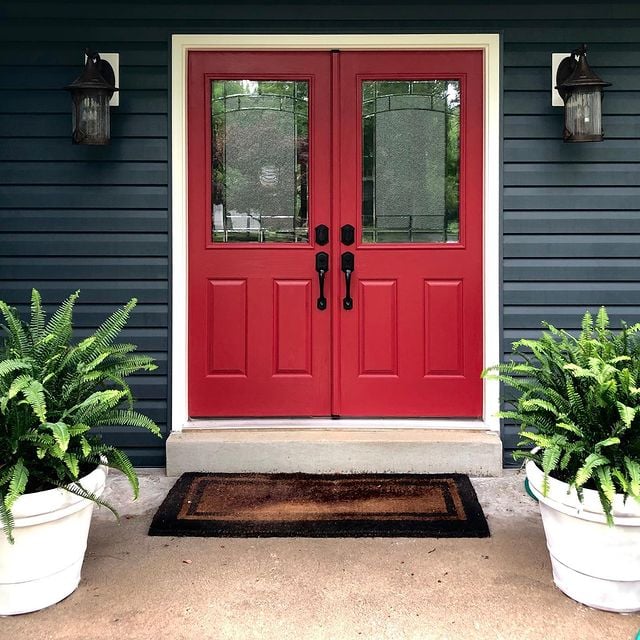 red front door