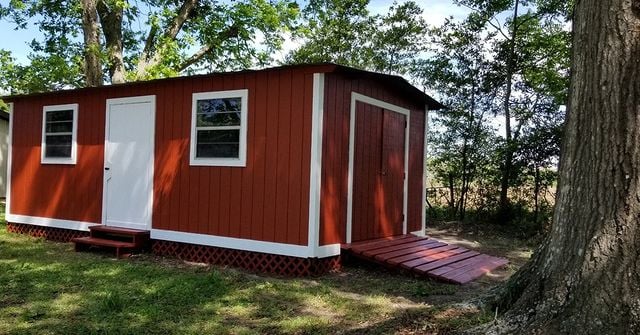 red wood shed