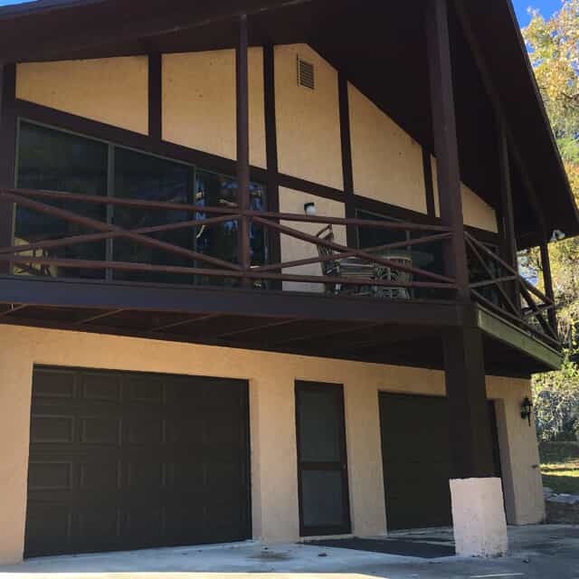 tan exterior home with brown trim 