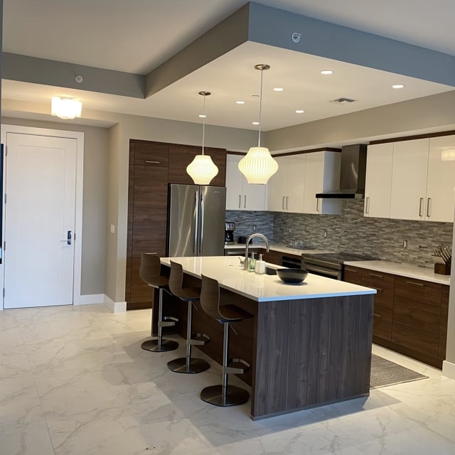 white and black kitchen 