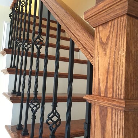 white and wood stairwell