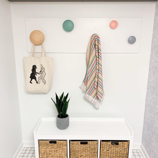 white decorative hanger space