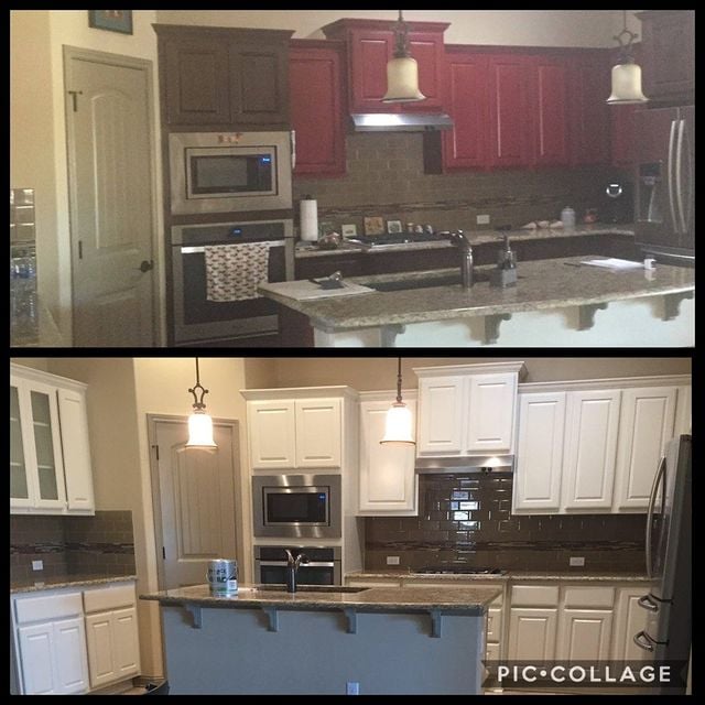 white kitchen cabinets with granite counters