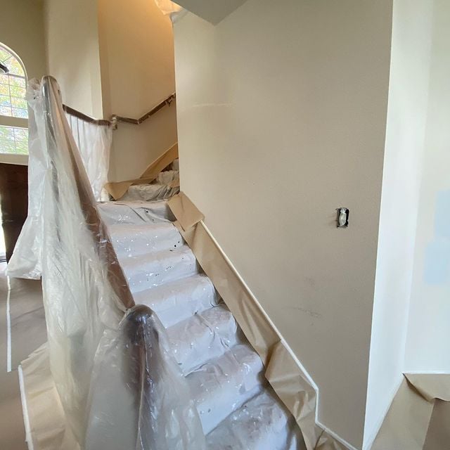 white stairwell work in progress