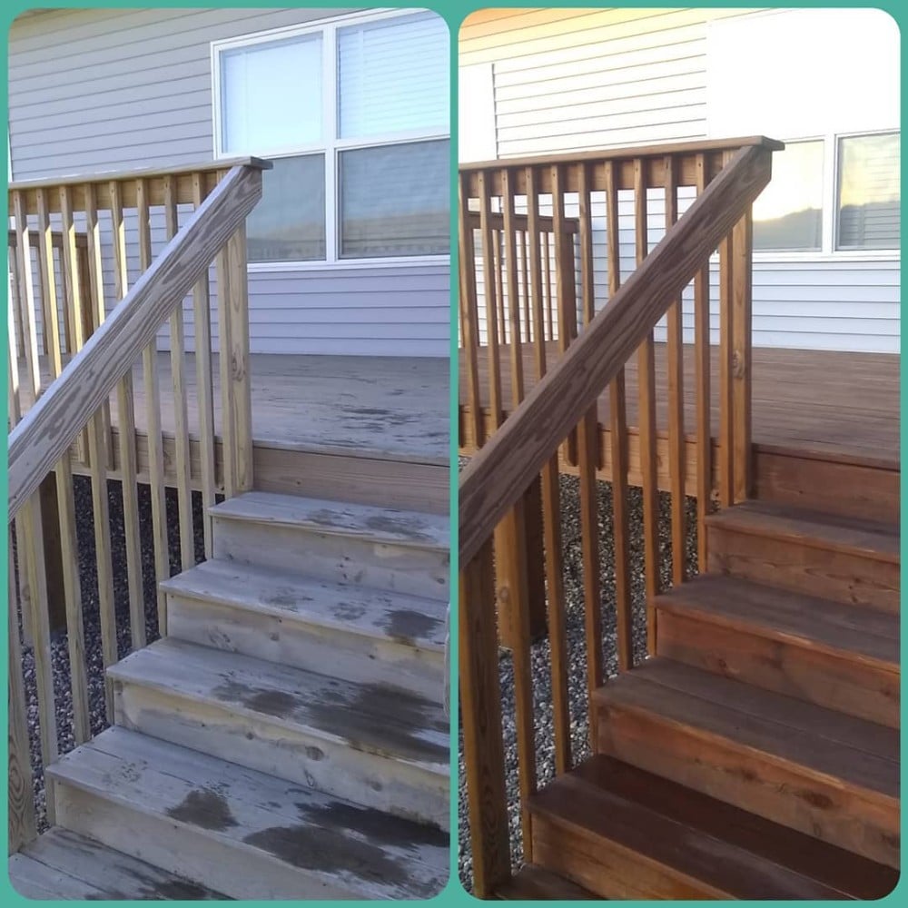 wood deck and stairs