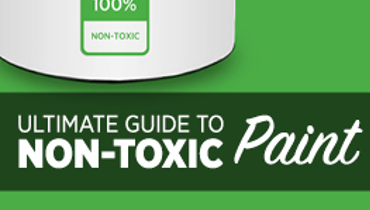 Blog title superimposed over a white paint bucket of 100% non-toxic contents on a green background, Five Star Painting logo in the top right