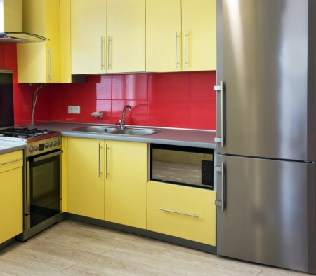 Yellow Cabinets in a Kitchen Yellow Cabinets in a Kitchen