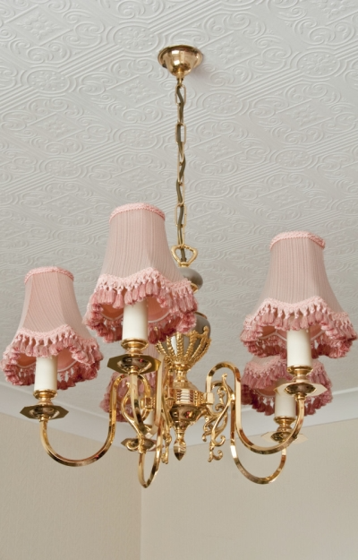 Chandelier Pink fabric lampshade chandelier
