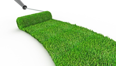 Paint roller with grass sod.