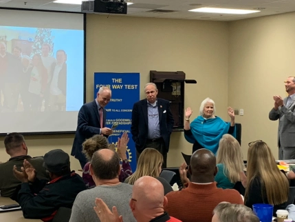 Large crowd at presentation.