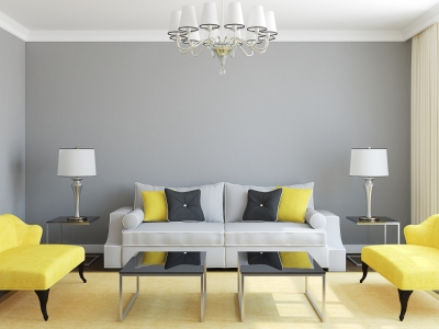 Dark Gray Room with Black and Yellow Furniture Dark Gray Room with Black and Yellow Furniture