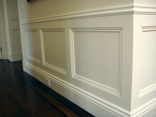 White wainscotting.