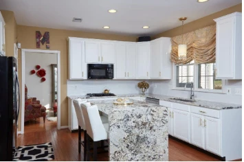 White accented kitchen painted by Five Star Painting of Loudoun.